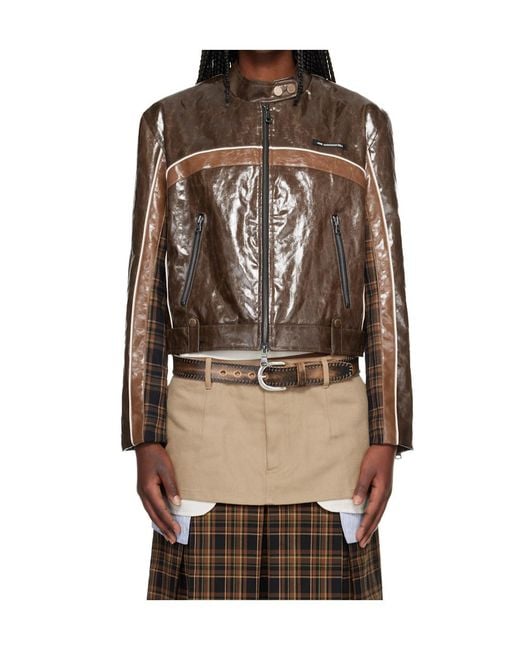 ANDERSSON BELL Multicolor Circuit Track Faux Leather Jacket