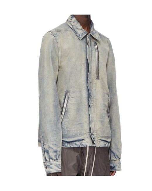Rick Owens Gray Concealed Zipfront Jacket for men