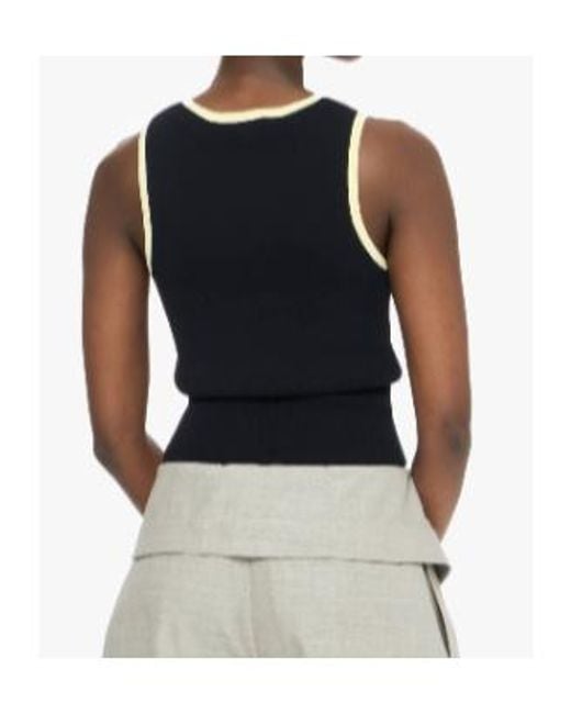 J.W. Anderson Blue Jw Anderson Contarsted-Trim Ribbed Tank Top