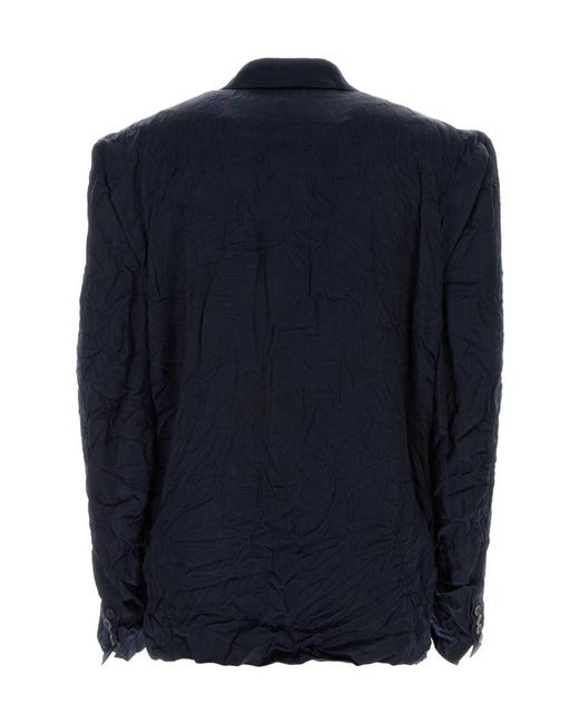 Balenciaga Blue Creased Effect Blazer for men