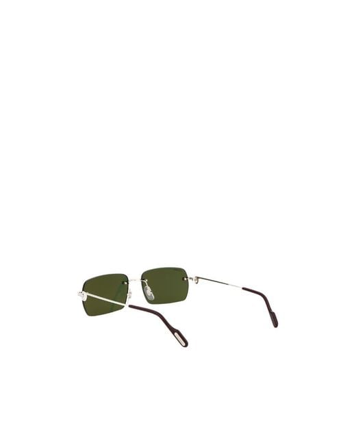Cartier Green Rectangle Framed Sunglasses for men