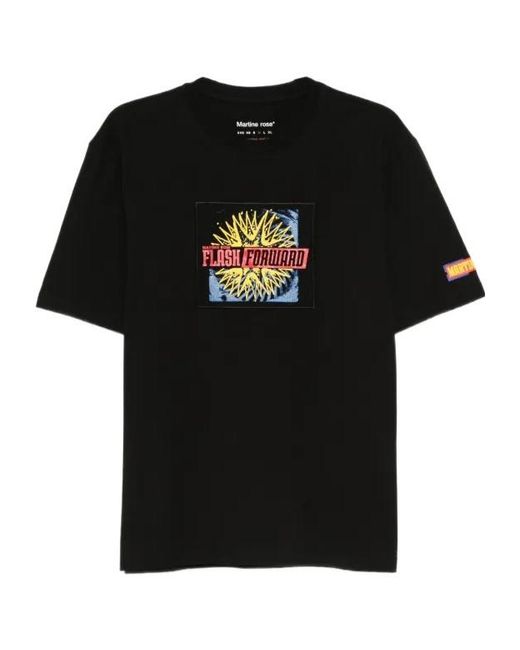 Martine Rose Black Graphic-Print T-Shirt for men