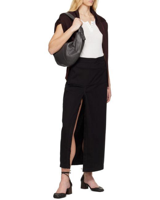 Lemaire Black Asymmetrical Wrapover Skirt