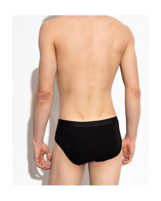 MM6 by Maison Margiela Black Branded Briefs for men