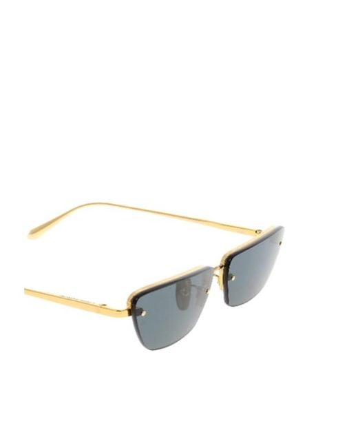 Linda Farrow White Rectangular Frame Sunglasses