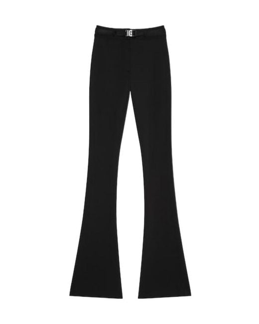 Givenchy Black 4G Belted Flared-Leg Pants