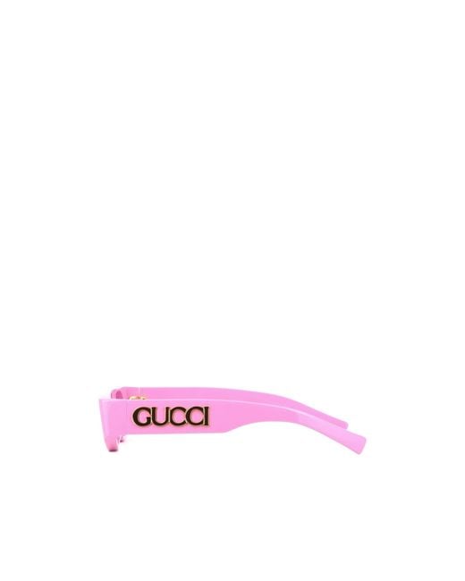 Gucci Pink Eyewear Rectangle Frame Sunglasses
