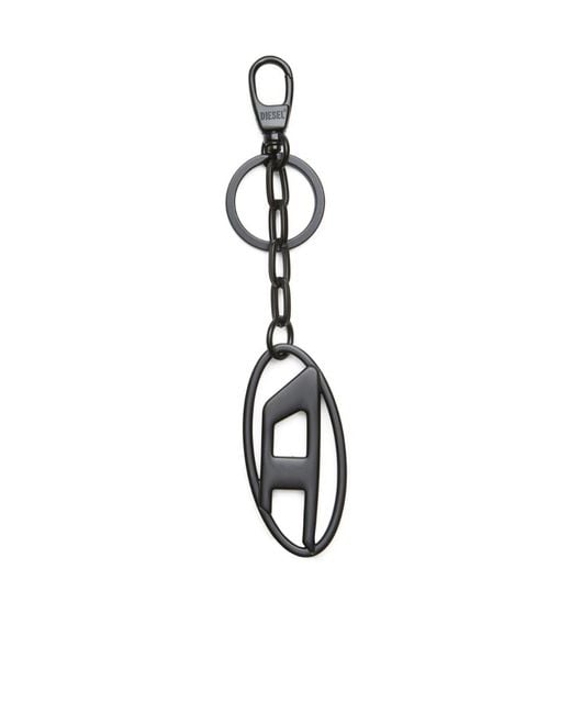 DIESEL White Holy-C Oval D Keyring