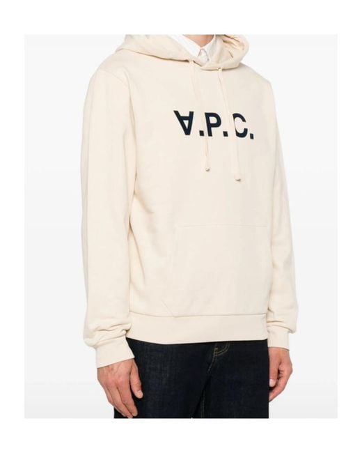 A.P.C. Natural Logo-Print Hoodie for men