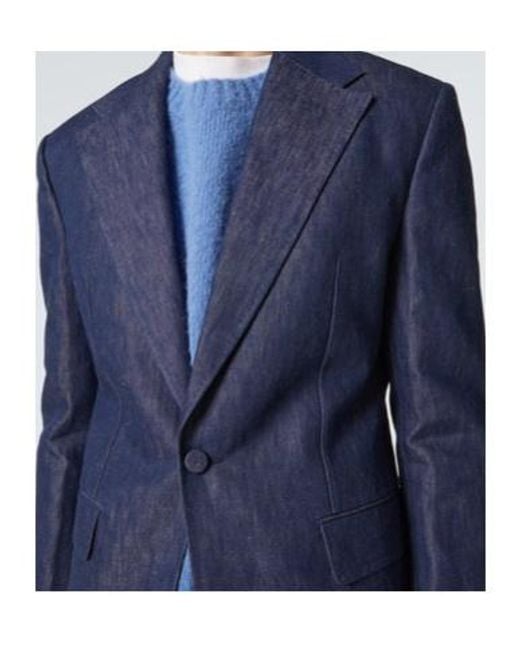 Gabriela Hearst Blue Cotton And Linen Blazer for men