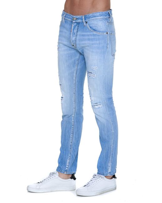 DSquared² Blue Faded Effect Straight Leg Jeans for men