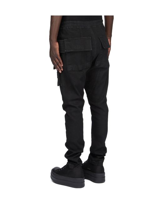 Rick Owens Black Creatch Cargo Trousers for men