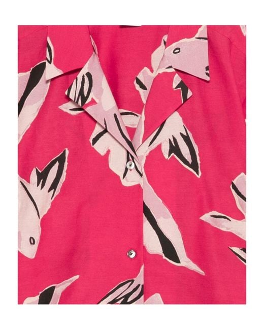 Paul Smith Pink Fish Printed Button-Up Shirt