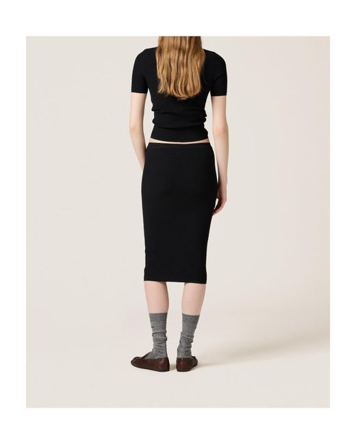 Miu Miu Black Viscose Turtleneck Sweater