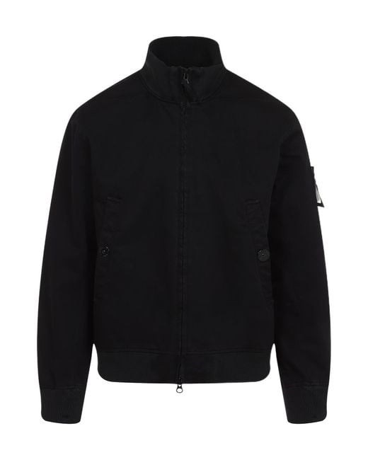 Stone Island Black Compass Patch High-Neck Bomber Jacket for men
