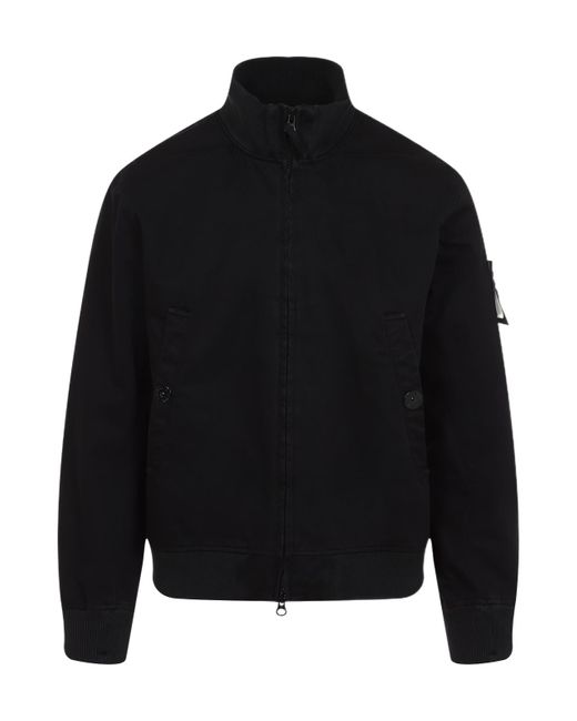 Stone Island Black Compass Patch High-Neck Bomber Jacket for men