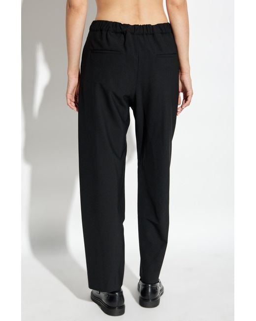 Marni Black Logo Embroidered Straight-Leg Trousers