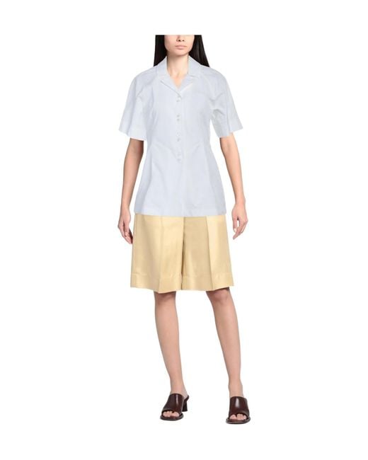 Sportmax White Solid Color Short-Sleeve Shirt