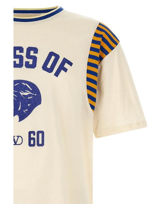 Valentino White Logo Printed Crewneck T-Shirt for men