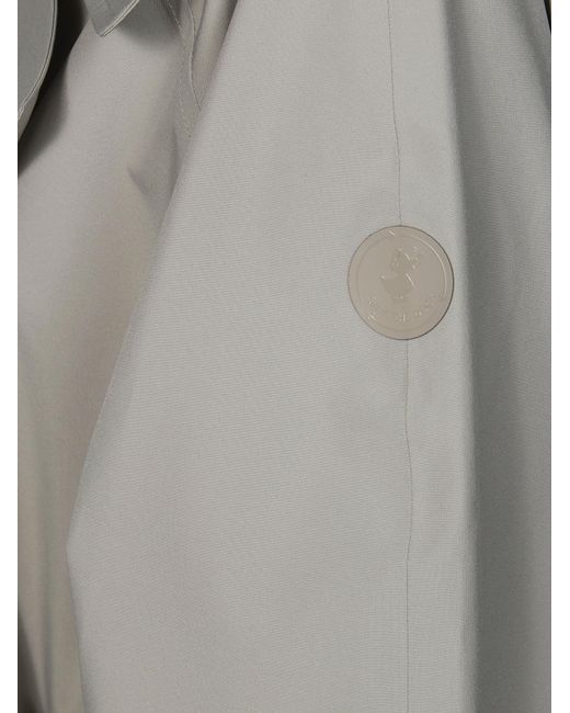 Save The Duck Gray Livia Double-Breasted Belted Raincoat