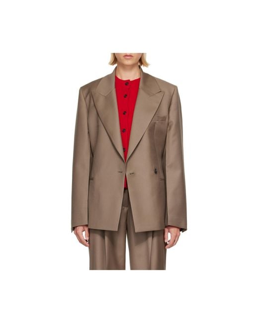Rohe Brown Hourglass Double-Breasted Blazer