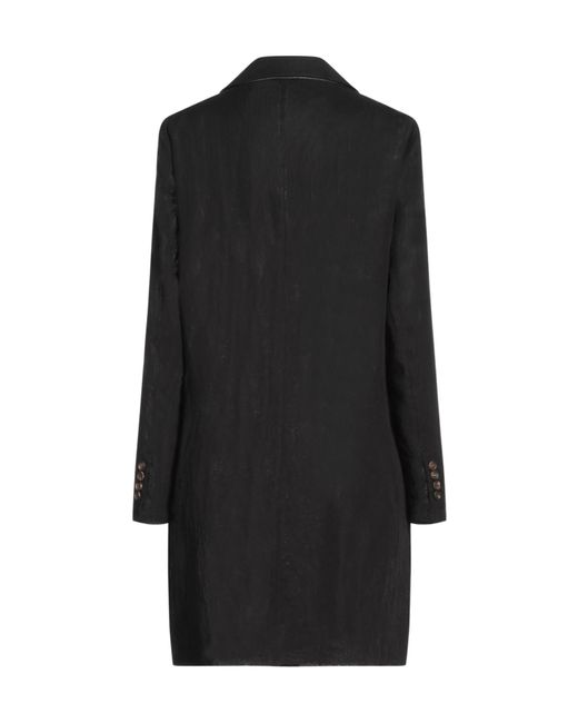 Brunello Cucinelli Black Mid-Length Double-Breasted Blazer
