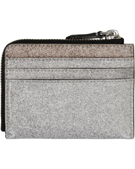 Marc Jacobs Gray The Coated Glitter Everyday Top Zip Wallet