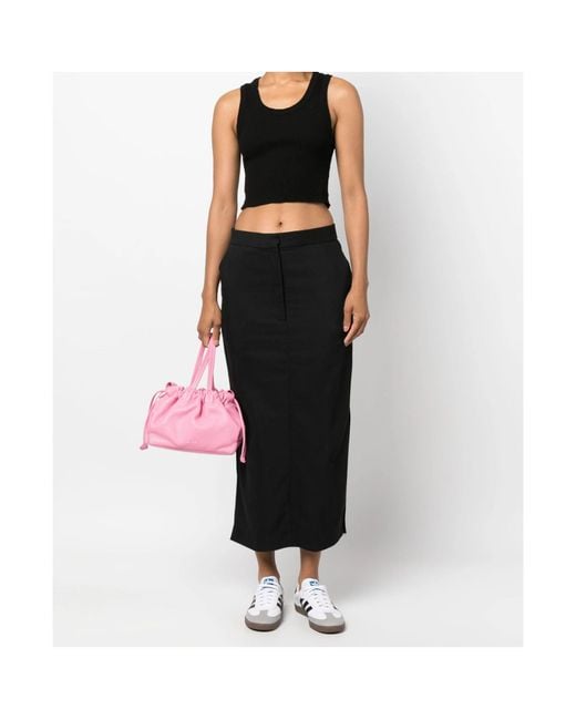 Agolde Black Ribbed Knit Cropped Vest