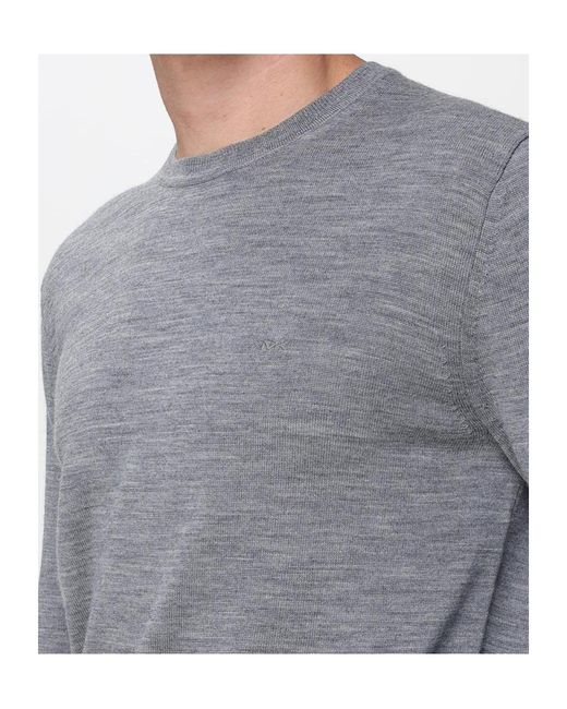 Michael Kors Gray Long-Sleeved Crew Neck Sweater for men