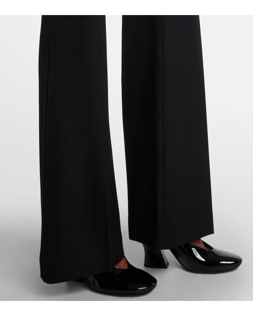 Givenchy Black Mid-Rise Wool Flared Pants