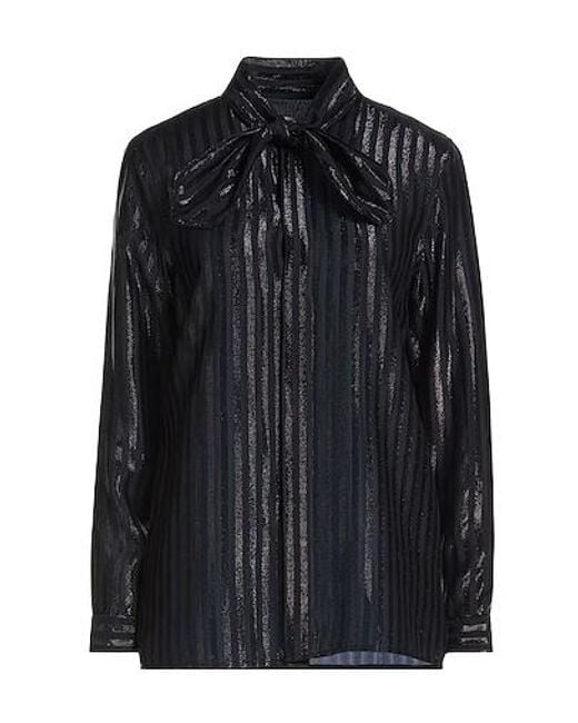 Saint Laurent Black Striped Long-Sleeve Shirt