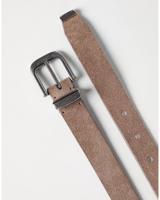 Brunello Cucinelli White Reversed Leather Belt for men