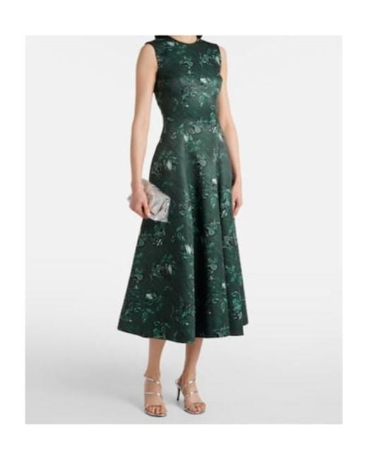 Emilia Wickstead Green Mara Floral Taffetta Gown