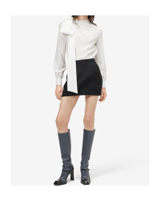 McQueen White Shoulder Bow Blouse