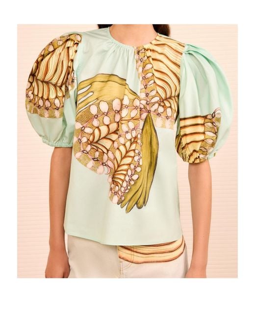 Ulla Johnson Metallic Ravena Puff Sleeve Top