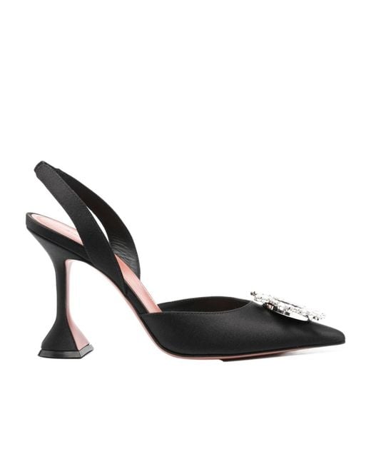 AMINA MUADDI Black Open-Heeled High Heels