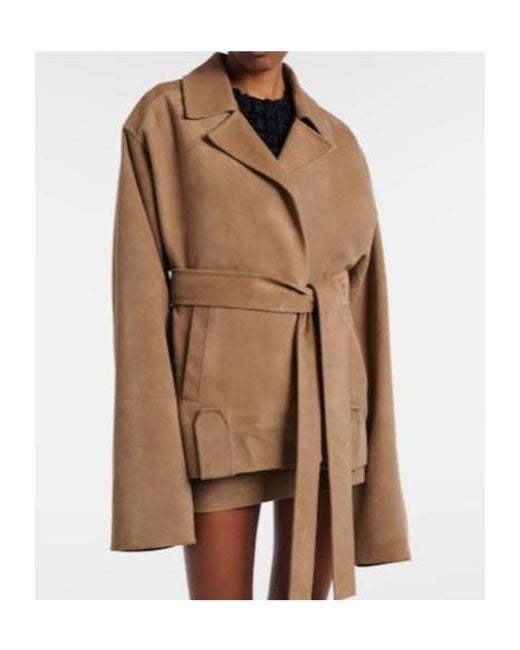 Khaite Brown Alder Belted Suede Jacket