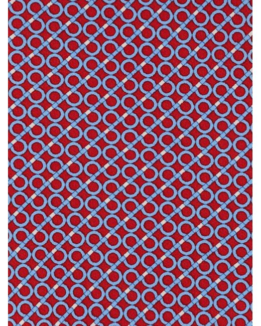 Ferragamo Purple Gancini Regimental Print Silk Tie for men