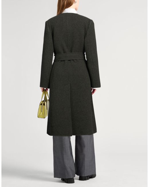 Burberry Black Solid Color Belted Coat