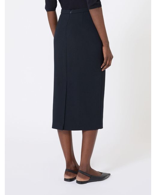 Max Mara Blue High-Waisted Slit Skirt