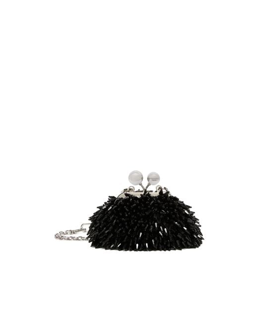Weekend by Maxmara Black Wkaalfio Beaded Clutch Bag