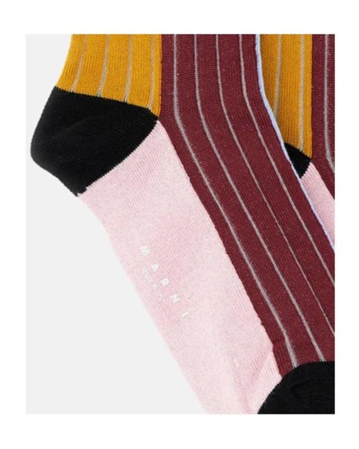 Marni Red Ribbed Socks