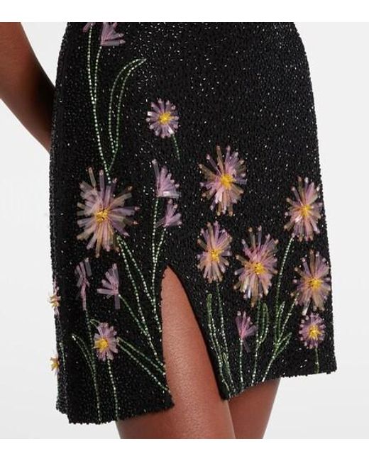 Staud Black Le Sable Beaded Minidress