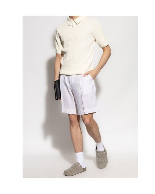 Dolce & Gabbana White Pleated Shorts for men