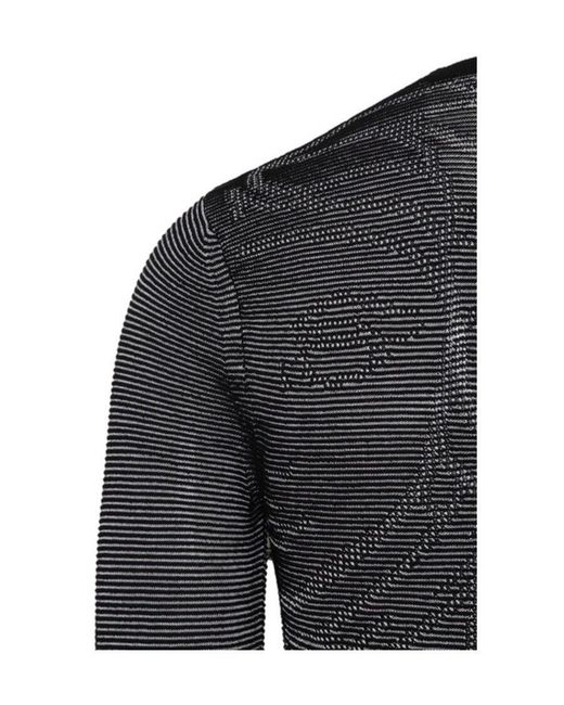 Versace Gray Striped Slim Pullover for men