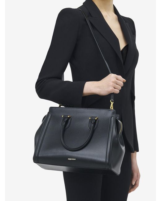 McQueen Black Large Birdee Tote Bag