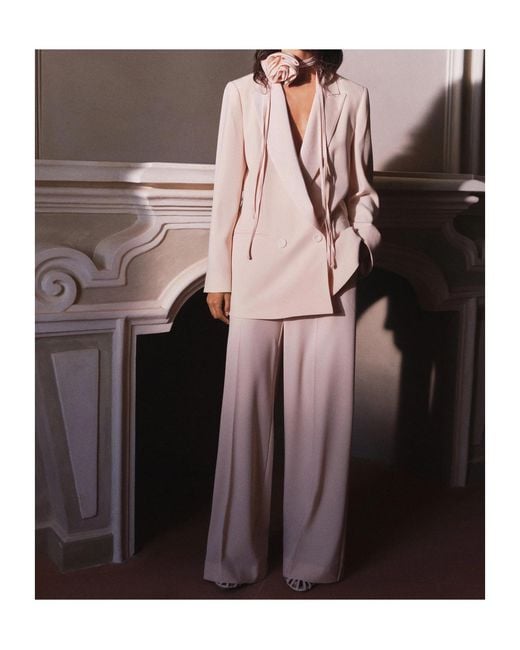 Marella Pink Pleated Wide Leg Pants