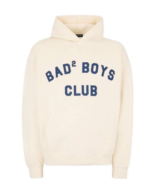 DSquared² White Bad Boys Club Cropped Hoodie for men