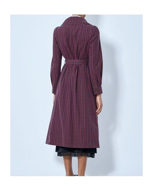 Vivienne Westwood Purple Belted Button-Down Trench Coat