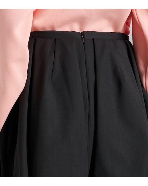 Patou Black Wool-Blend Miniskirt